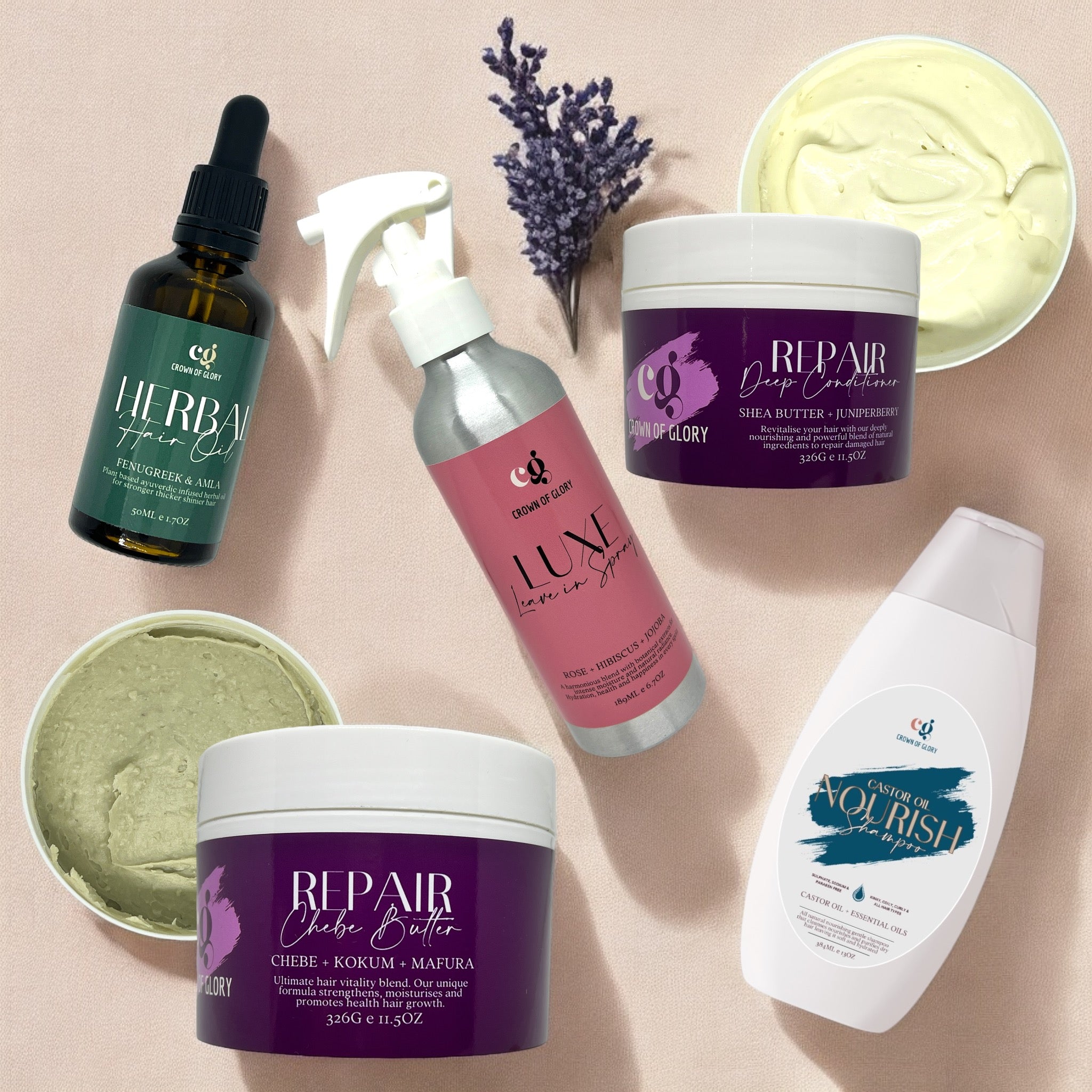 Hair loss solution for curly hair, crown rejuvenation haircare set, natural haircare for coily hair